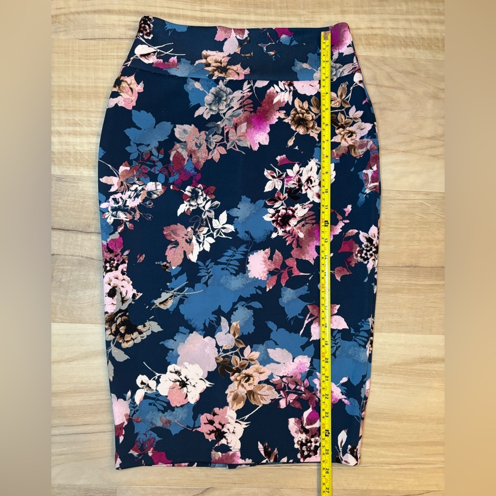 Thalia Sodi Floral Pencil Skirt - Blue and Pink Women SMALL